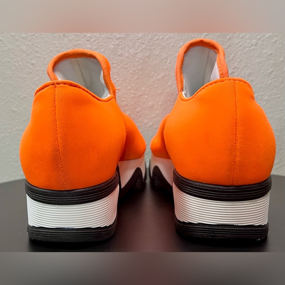 iRi WES I Neon Orange Low Top Vegan Platform Sneakers Neoprene Chunky Shoes - Picture 6 of 15